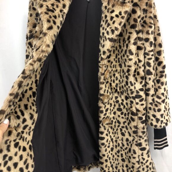 Cabi Josephine Coat XS Faux Fur Leopard Print Removable Cuffs Style 3727 - Picture 4 of 12